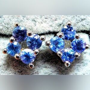 .50 CT Natural Tanzanite Silver Stud Earrings